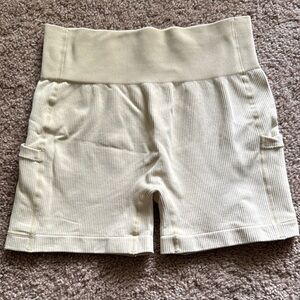 💜 3 for $10 Cream High Waist Athletic Shorts